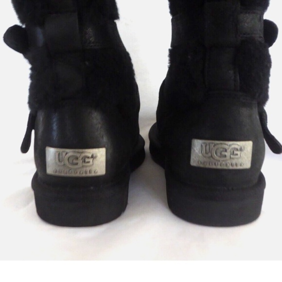🎈SALE UGG Becket Black Distressed Leather Boots NEW - Picture 9 of 16